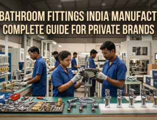 OEM bathroom fittings India manufacturer producing custom faucets and bathroom accessories in a modern factory